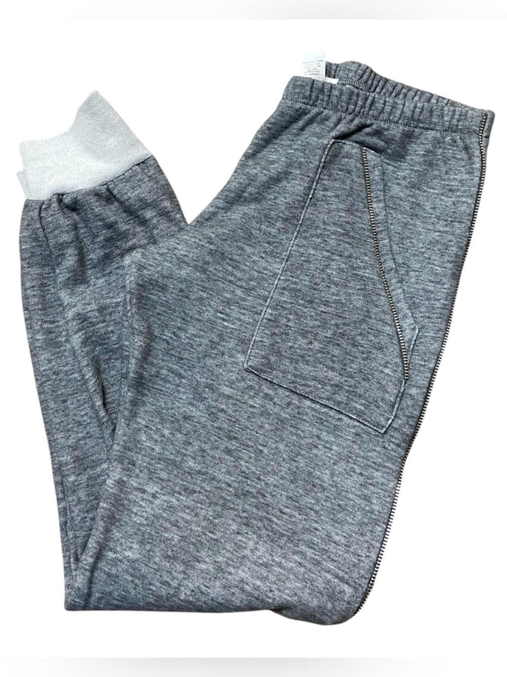 LNA Revolve Heather Grey Knit Jogger Sweatpants Exposed Zipper Details Medium